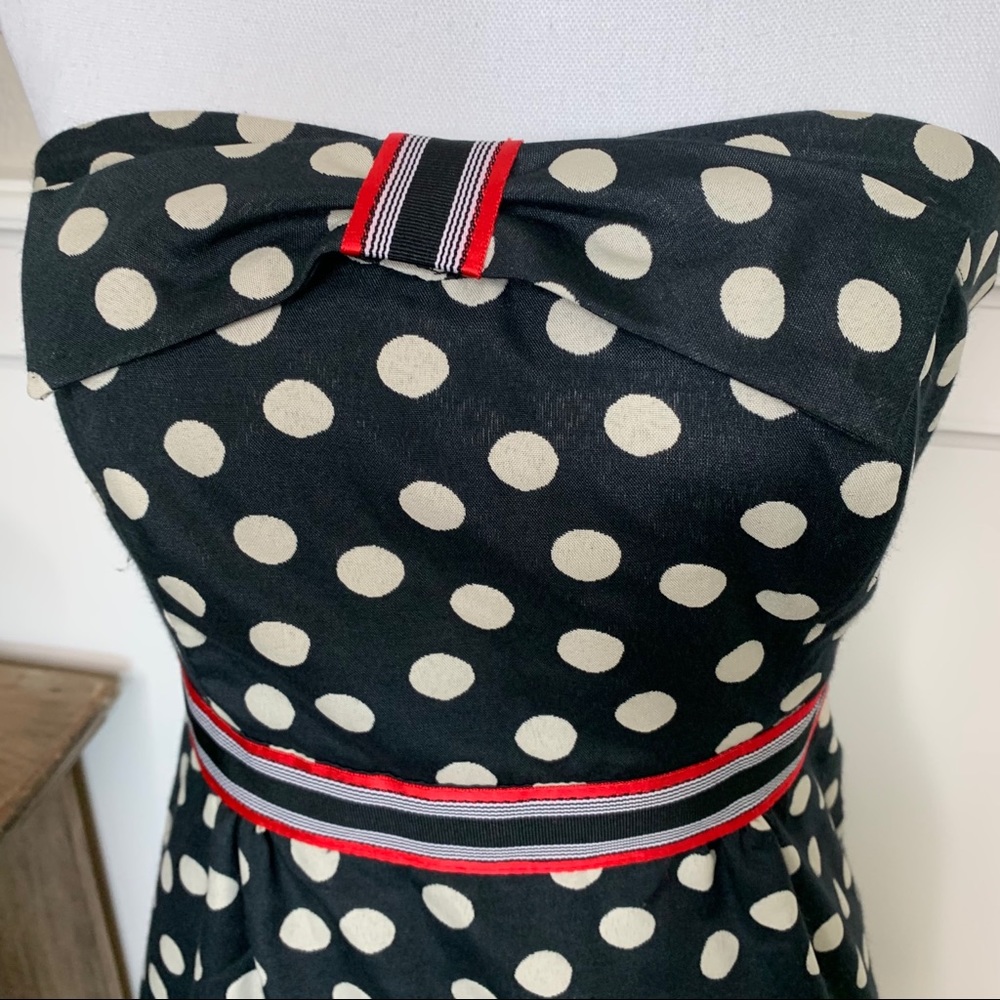 Anthropologie Maeve Strapless Polkadot Dress - Picture 2 of 7